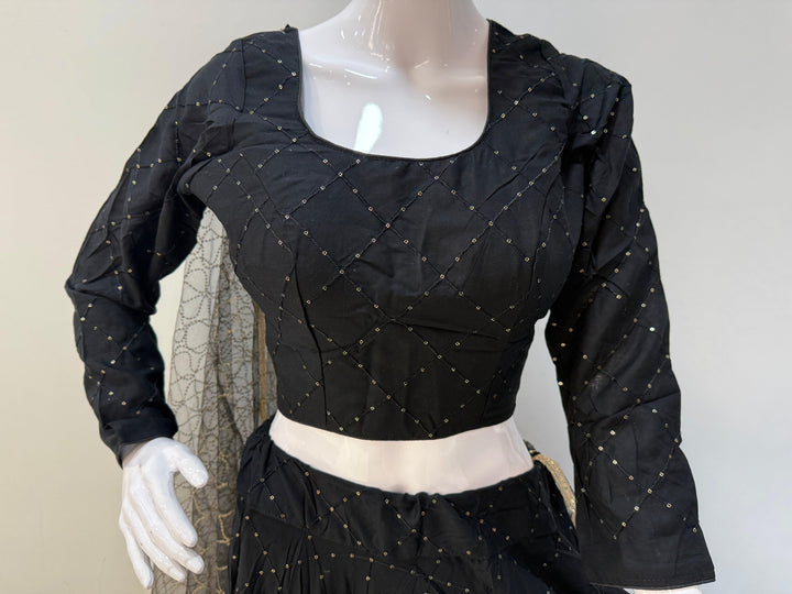 Black Sequin Blouse – Perfect for Versatile Ethnic Styling - Shree