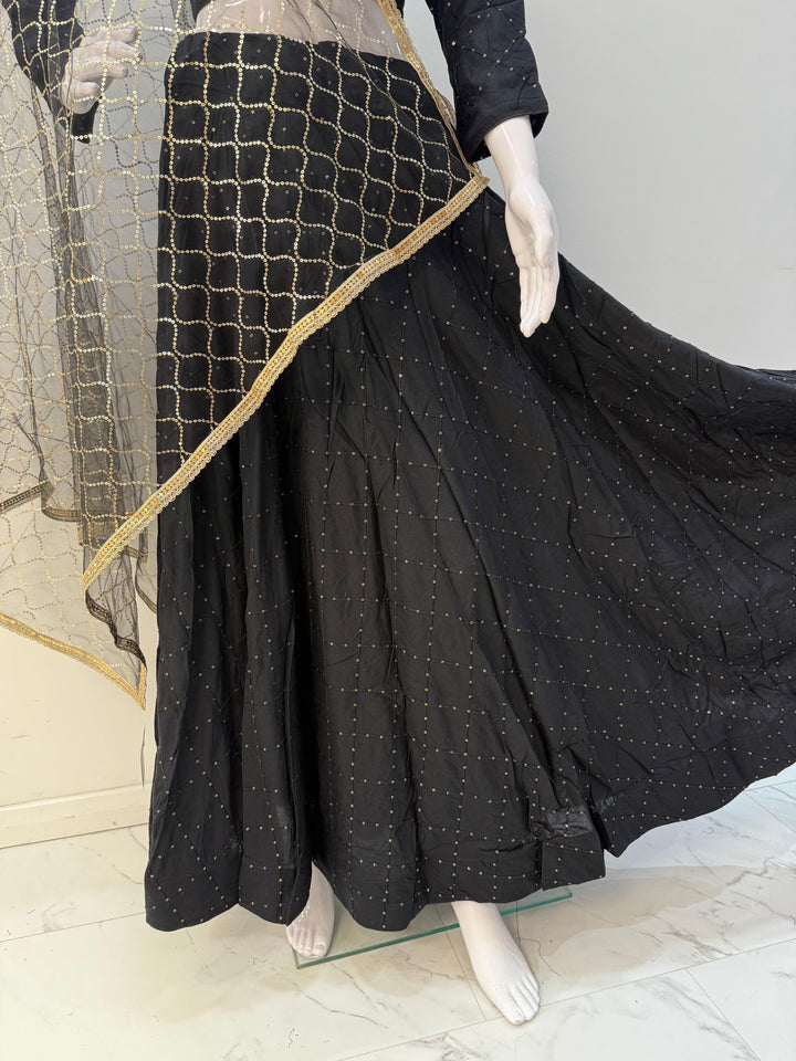 Elegant Black Lehenga Choli With Net Dupatta - Shree