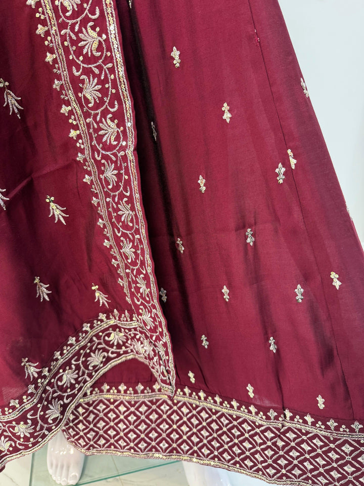 Regal Silk Anarkali Dress – A Blend of Grace and Sophistication - Shree