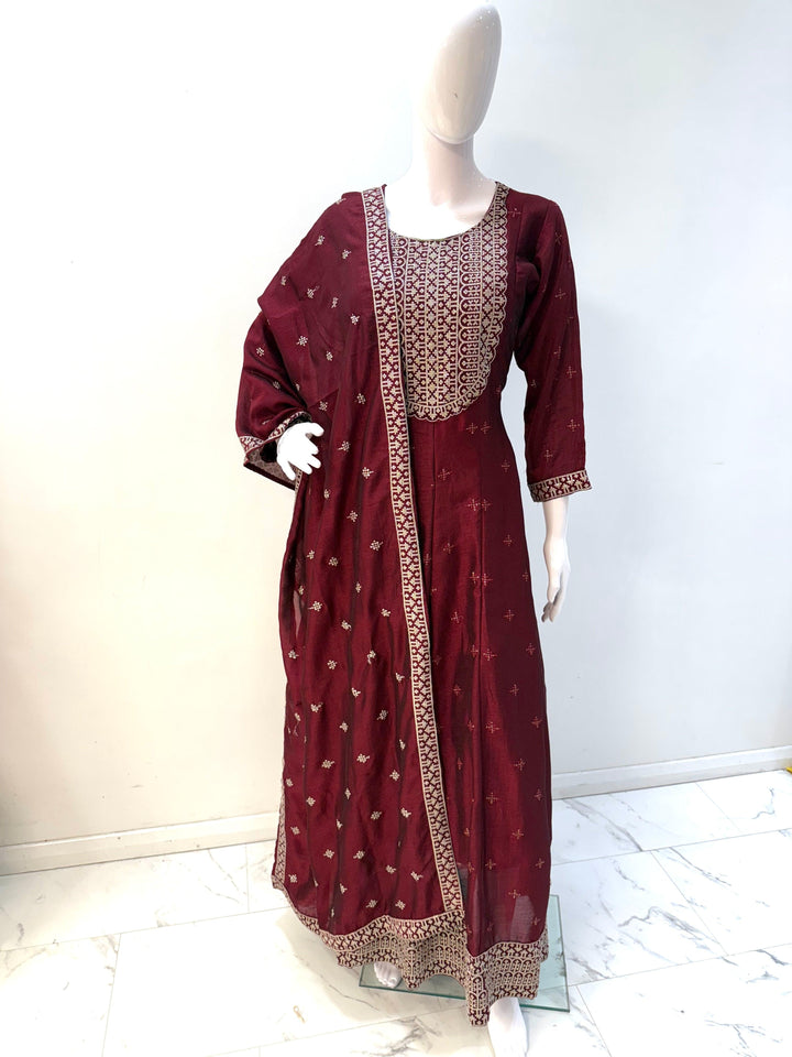 Exquisite Silk Anarkali Dress – Timeless Elegance for Every Occasion - Shree