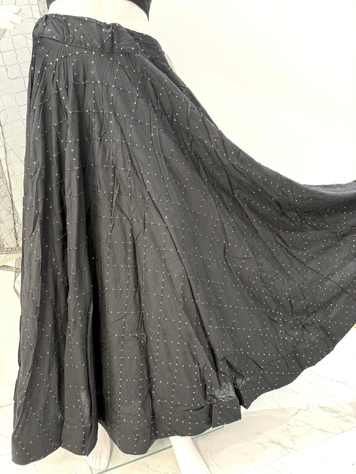 Black Skirt with Silver Sequin - Shree