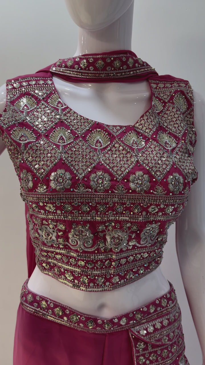 Glamorous Embroidered Crop Top & Palazzo Set