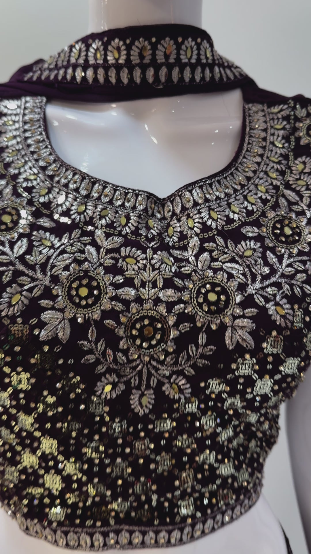 Stunning Embroidered Crop Top & Palazzo Set