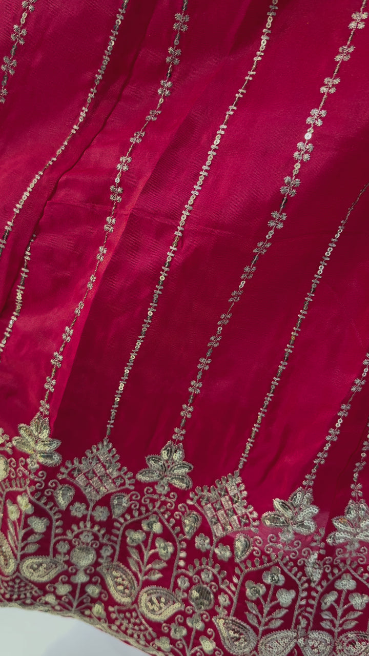 Pink Lehenga Choli Gold Embroidery Video